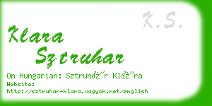 klara sztruhar business card